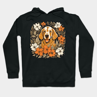 A Golden Retriever surrounded with Lilies, illustration Hoodie